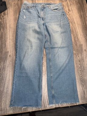 & Denim Light Blue Wide-Leg Women's Jeans 14